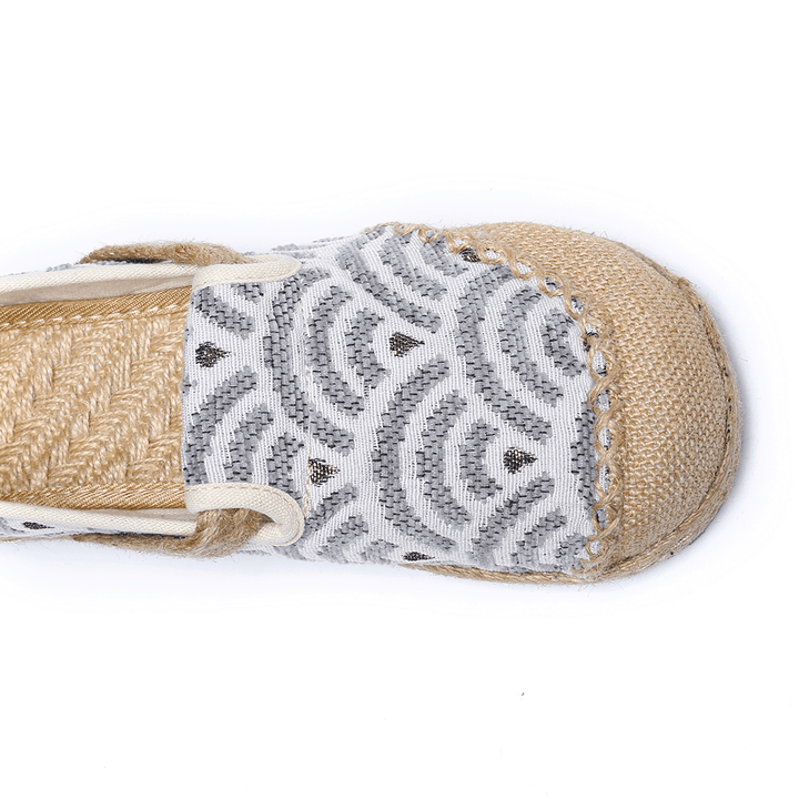 Women Linen Comfy Wearable round Toe Casual Espadrille Flat Loafers - MRSLM