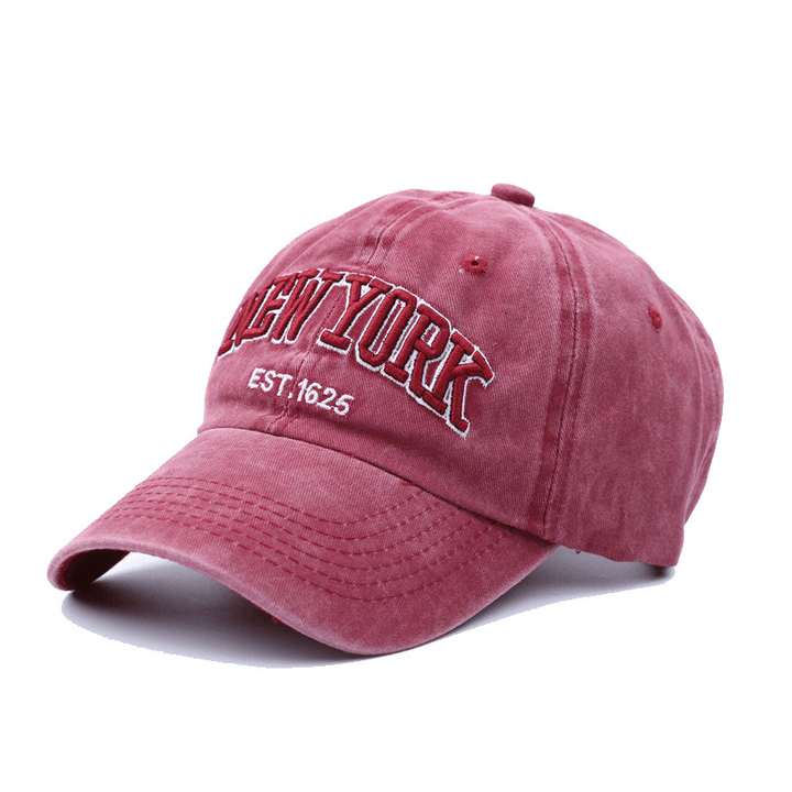 Washed Cloth Baseball Cap Embroidery Letter Retro Hat - MRSLM