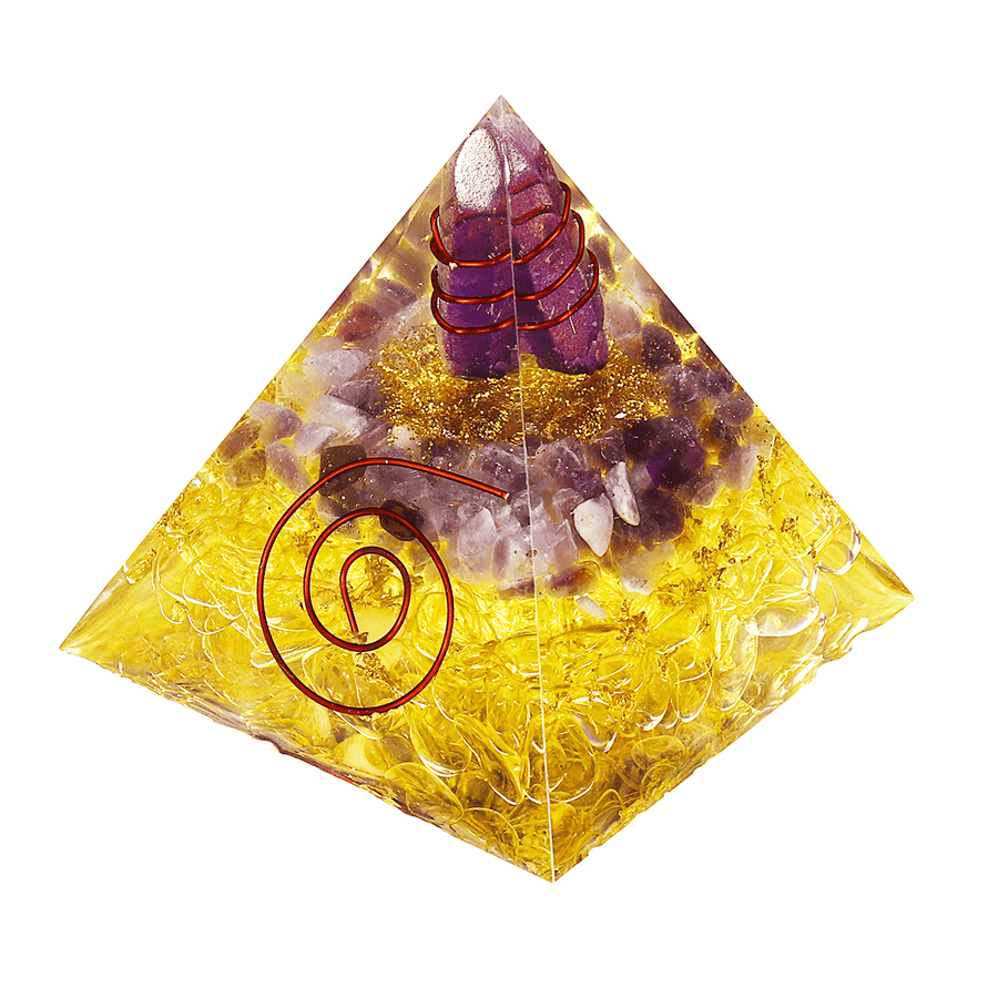 Himalayas Stone Orgone Pyramid Energy Generator Tower Home Reiki Healing Crystal Room Decorations - MRSLM