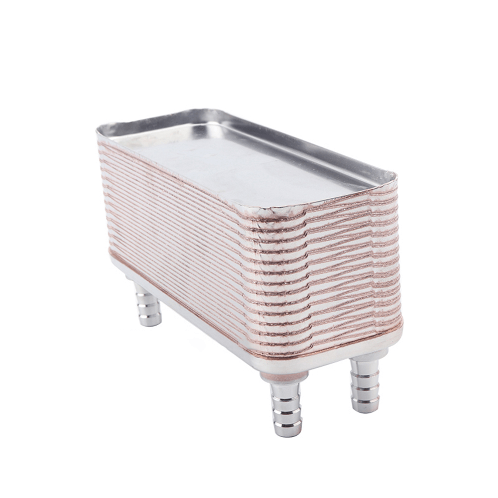 Plate Heat Exchanger Stainless Plate Wort Chiller with 1/2" Barb Wine Making Tools - MRSLM