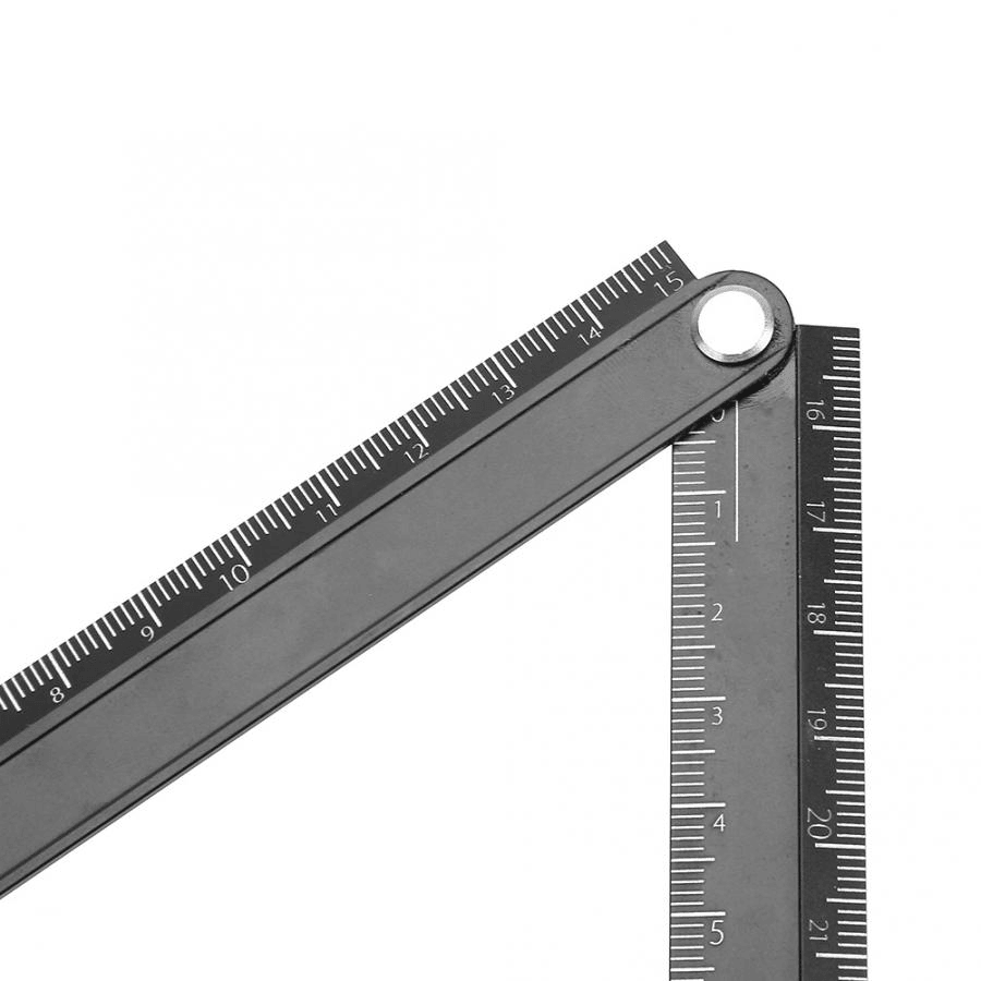0-300Mm Portable Angle Ruler Aluminum Alloy Rulers Folding Aluminum Alloy Ruler Simple 90 Degree Folding Metal Stationery Ruler - MRSLM