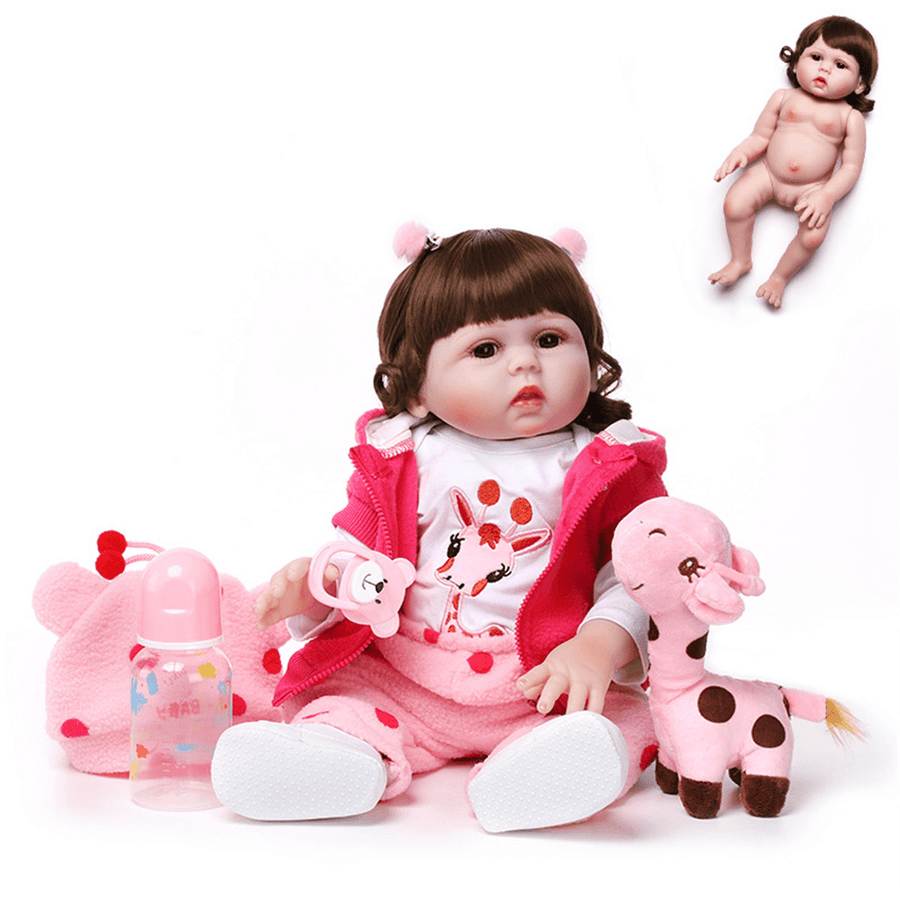 Lifelike Newborn Dolls Curly Hair Doll Handmade Silicone Dolls Sleeping Doll Children'S Toys Gifts - MRSLM