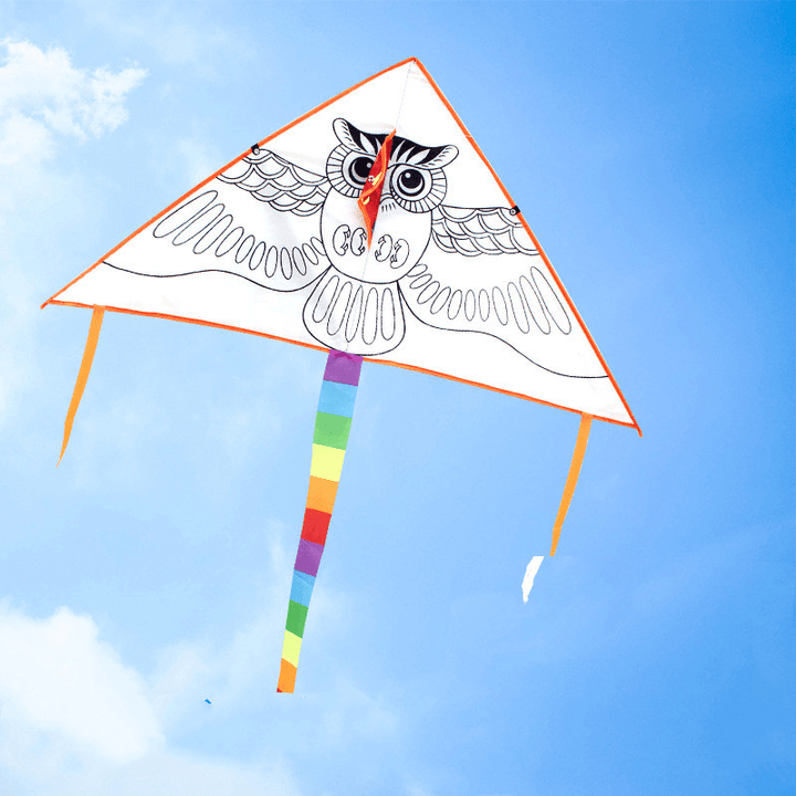 Kite Homemade Material Kit Cartoon Painting Coloring Graffiti Handicraft Bamboo Drawing Kite - MRSLM