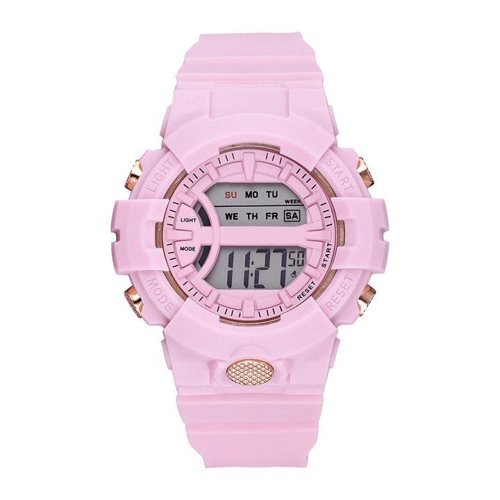 HONHX 592 Fashion Casual Time Week Display Silicone Strap LED Digital Watch Women Watch - MRSLM