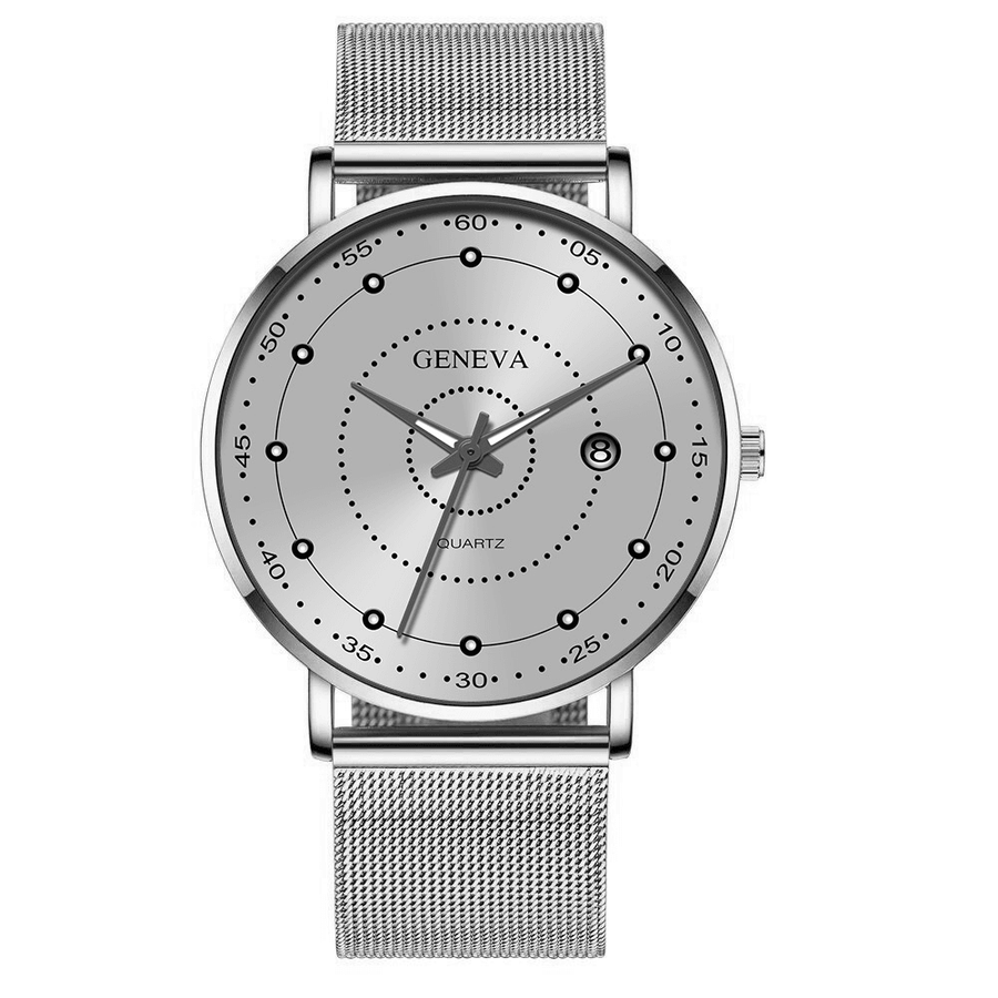 Fashion Alloy Men Business Watch Decorated Pointer Luminous Quartz Watch - MRSLM