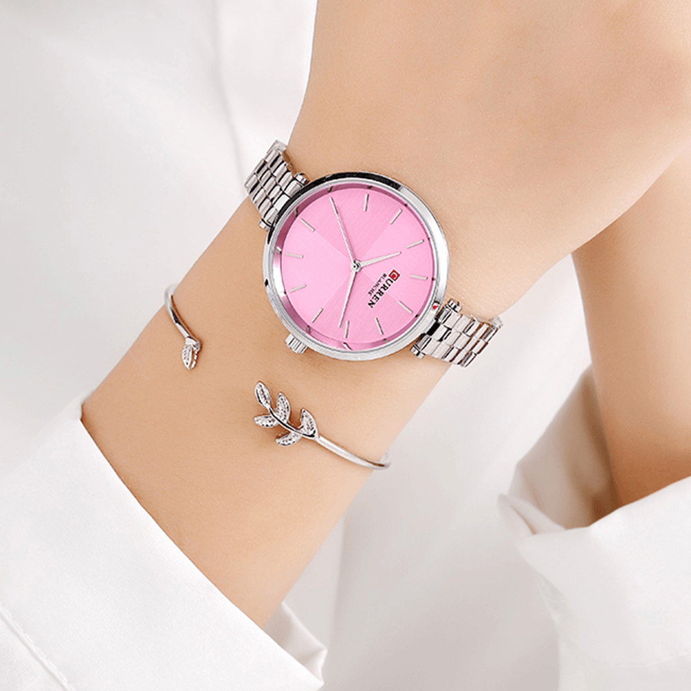 CURREN 9043 Simple Style Ladies Wrist Watch Stainless Steel Band Quartz Watches - MRSLM