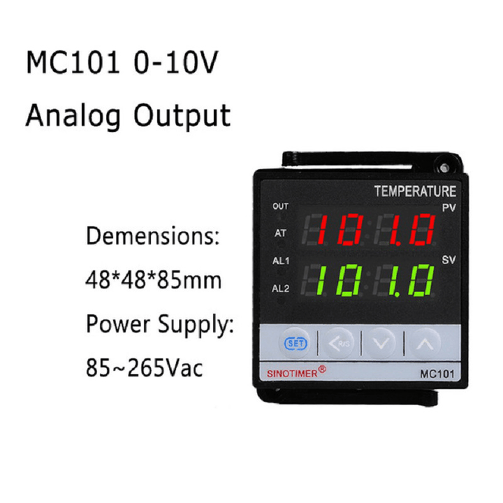 MC101 85~265Vac K Thermocouple Short Shell Input Digital PID Thermostat Temperature Controller Relay+Ssr Analog Output for Heat with Alarm - MRSLM