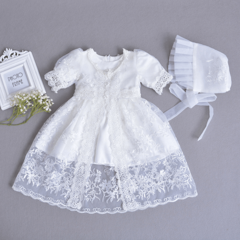 Cross Border for Fast Selling Baby Princess Dress, Baby Wash Gown, Lace Dress, Three Sets of Full Moon Skirt - MRSLM