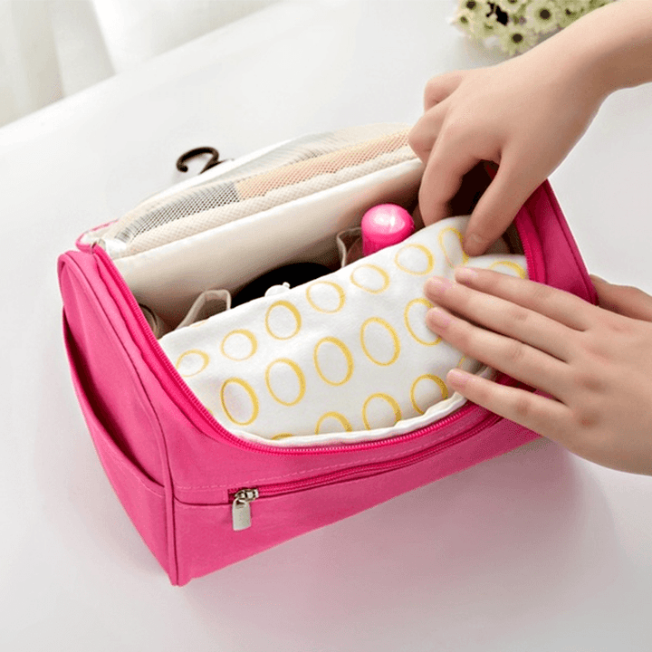 Women Portable Toiletry Wash Bag Waterproof Cosmetic Make-Up Storage Pouch Outdoor Travel - MRSLM