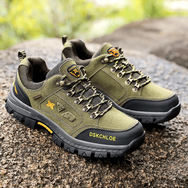 Men Breathable Suede Soft Sole Non Slip Sport Casual Outdoor Hiking Shoes - MRSLM