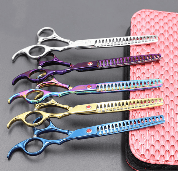 Multicolor Professional Pet Dog Scissors Stainless Steel Thinning Cutting Shears Cats Dogs Grooming Scissors Hair Trimming Tools - MRSLM