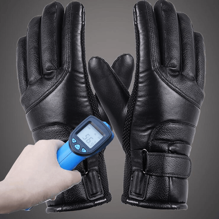 Electric Heated Gloves Windproof Cycling Winter Warm Heating Touch Screen Skiing Gloves USB Powered Heated Gloves - MRSLM