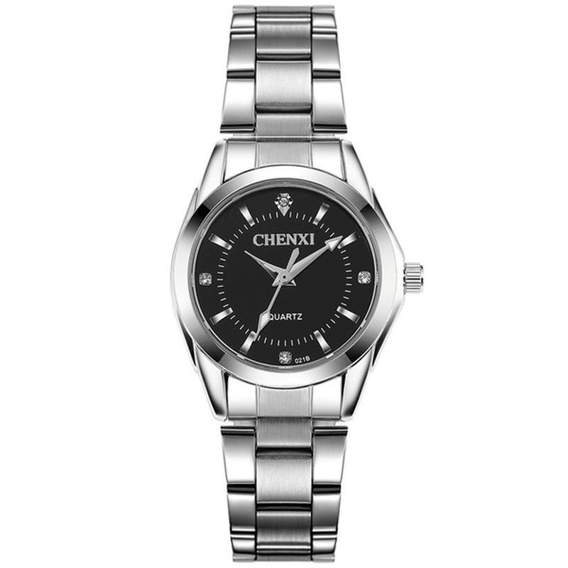 CHENXI 021B Rhinestone Fashionable Women Watches Stainless Steel Strap Quartz Watches - MRSLM