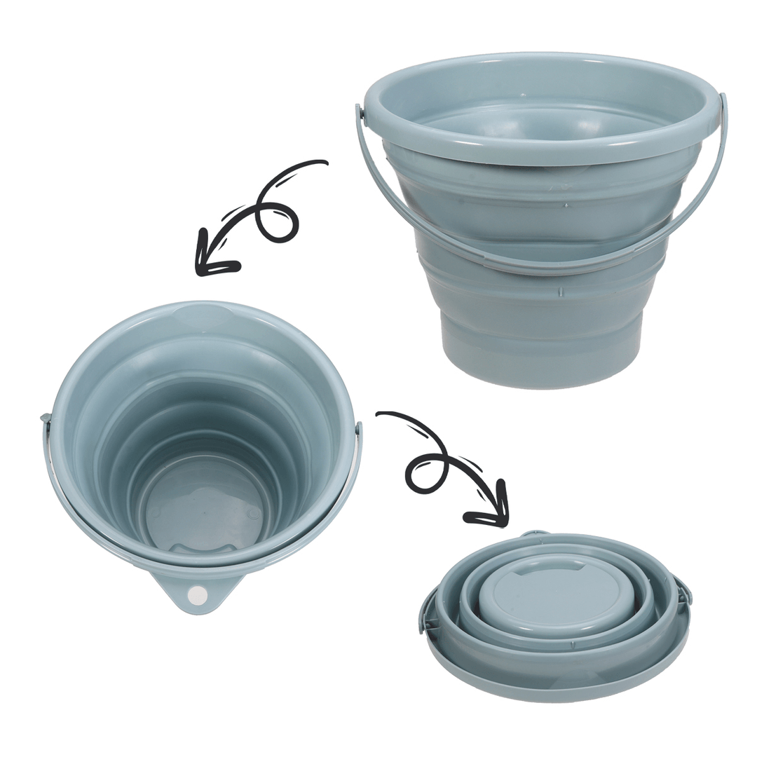 10L Portable Folding Bucket Silicon Bucket Household Laundry Storage Bucket Outdoor Fishing round Bucket - MRSLM