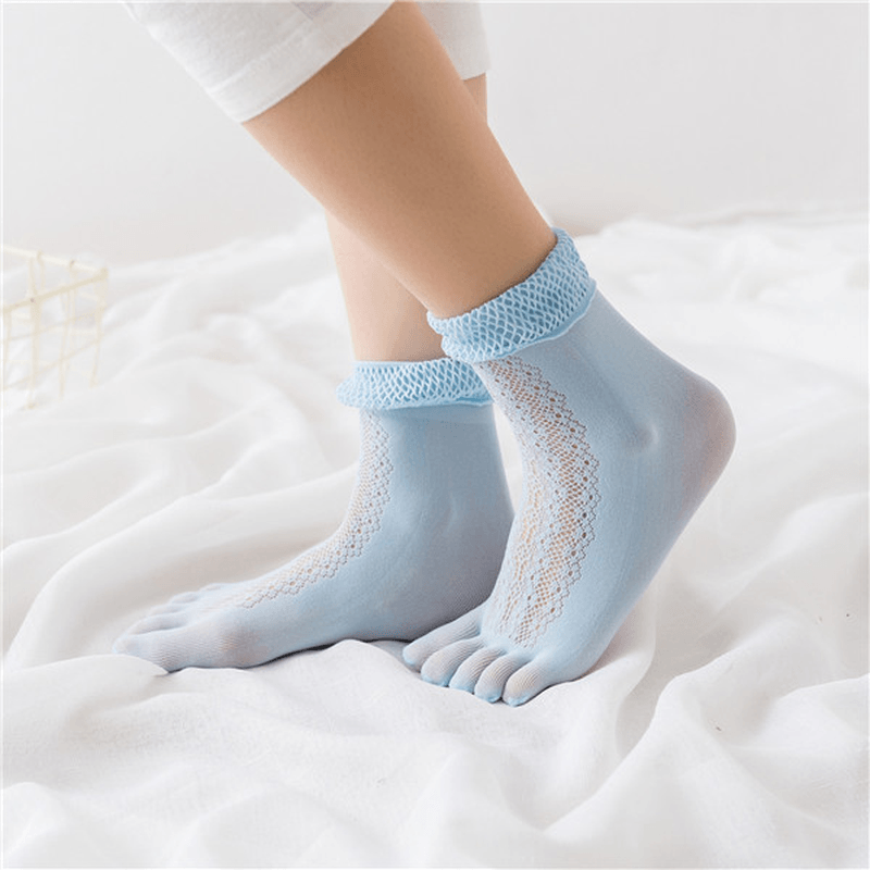 Women Mesh Absorbent Sweat Five Toe Socks - MRSLM