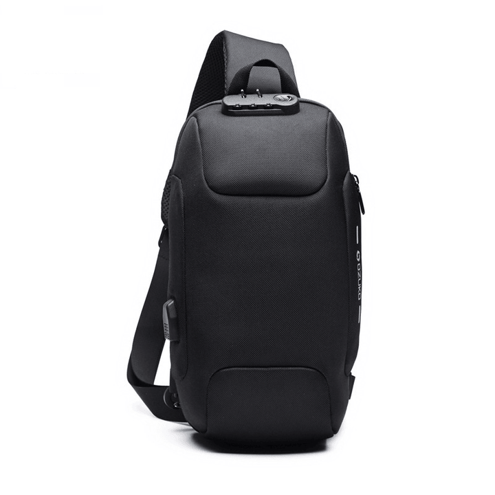 OZUKO Chest Bag USB External Charging Anti-Theft Crossbody Bag Waterproof Shoulder Bag for Camping Travel - MRSLM