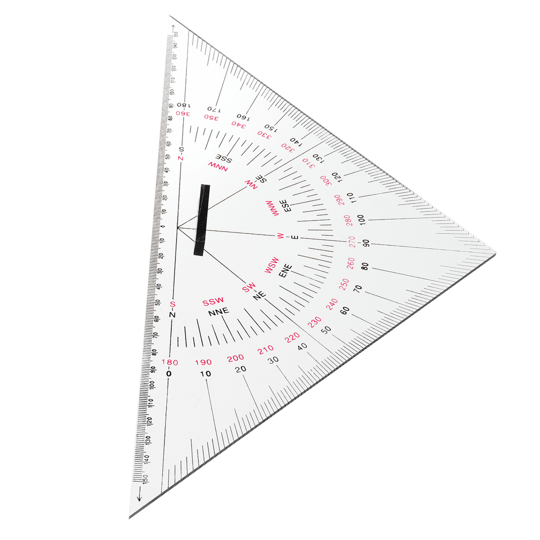 2Pcs Navigation Triangular Protractor 300Mm Acrylic Hypotenuse Nautical Squares - MRSLM