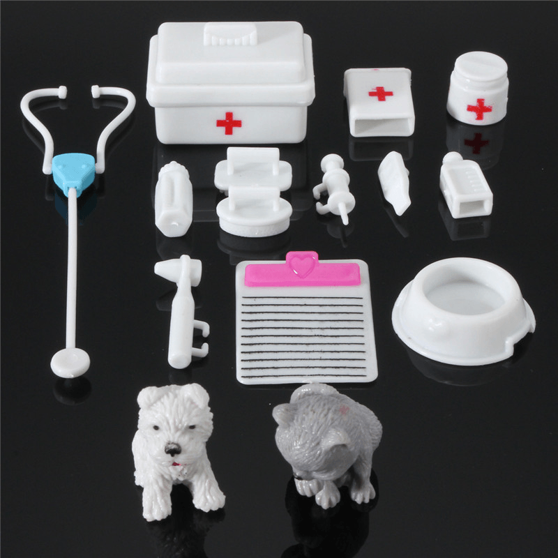 New 14PCS Mini Equipment Toys for Fashion Doll House Accessories - MRSLM