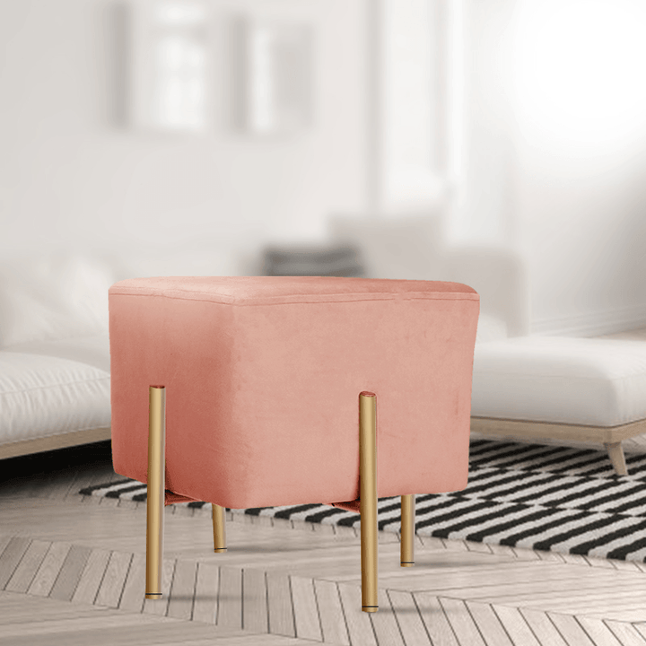 Velvet Cubic Stool Fabric Shoe Bench Seat Stool Modern Chair Ottomans Sofa Footstool Home Doorway Clothing Store Furniture Decoration - MRSLM