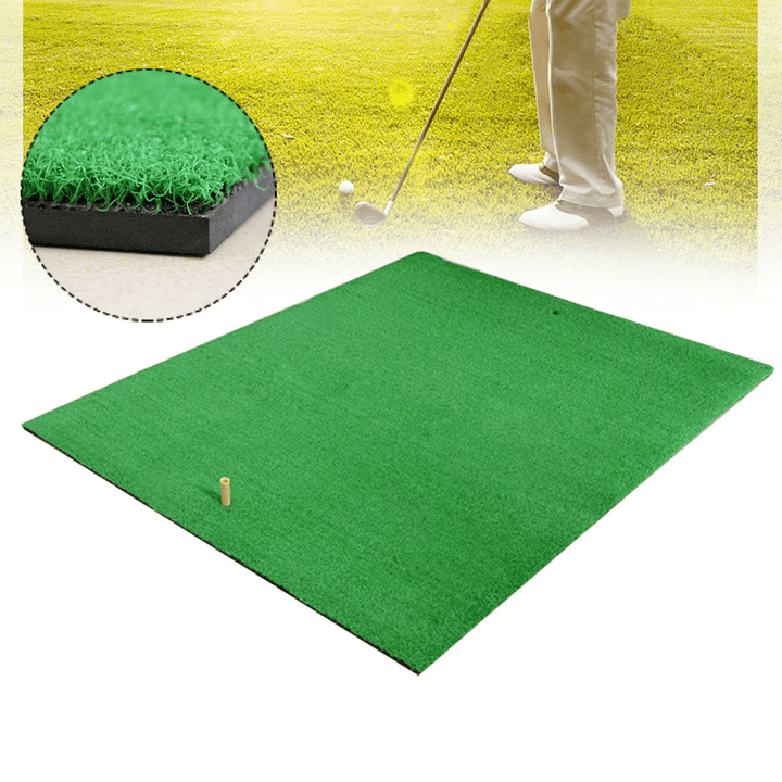 1X1.25M Golf Grass Mat Practice Training Lawn Mat Golf Hitting Mat with Tees Durable Golf Pad - MRSLM