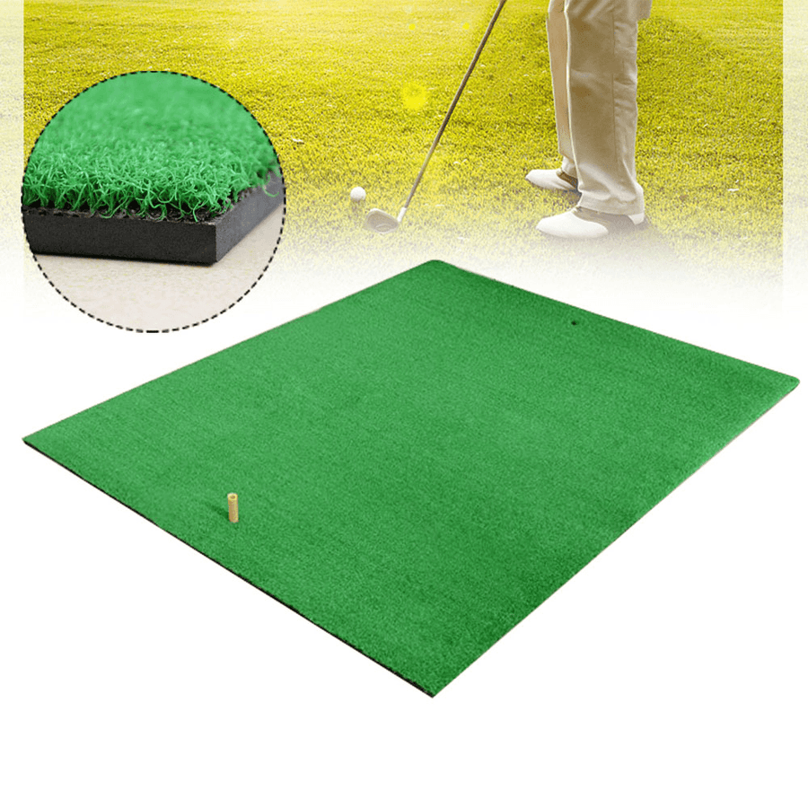 1X1.25M Golf Grass Mat Practice Training Lawn Mat Golf Hitting Mat with Tees Durable Golf Pad - MRSLM