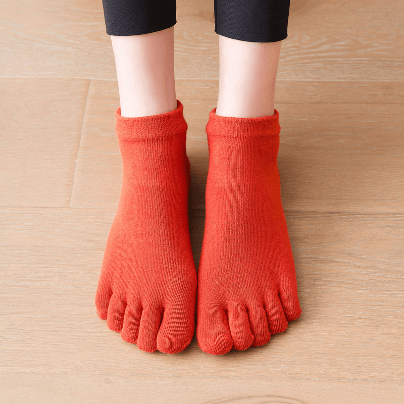 Combed Cotton All-Inclusive Five-Finger Socks Dot Glue Dance Yoga Socks - MRSLM