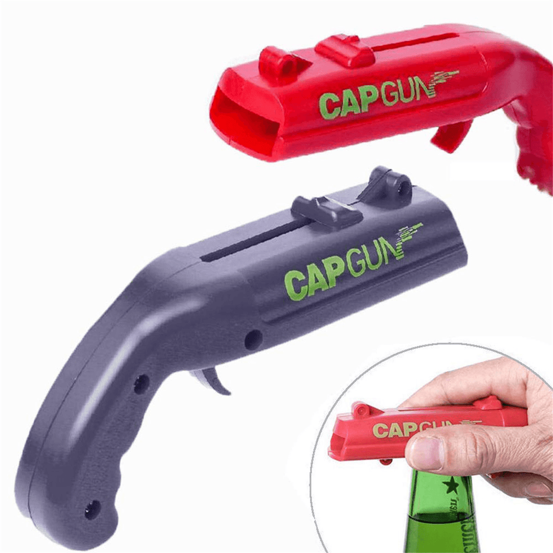 Three Colors ABS Creative Cap Launcher Shooter Bottle Opener Magnetic Drink Opener for Home Party Drinking - MRSLM