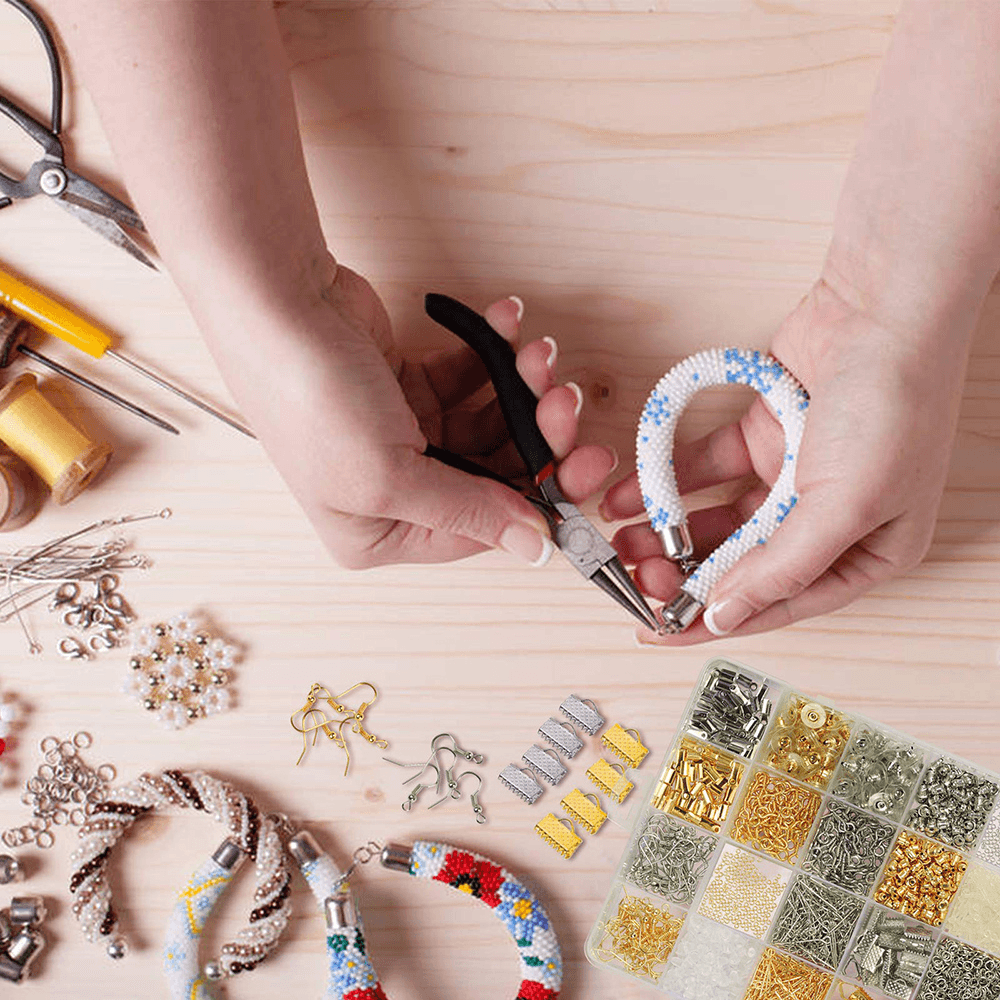 870Pcs/Set Eye Pins Lobster Clasps Jewelry Wire Earring Hooks Jewelry Finding Kit for DIY Necklace Jewelry Bracelet Making - MRSLM