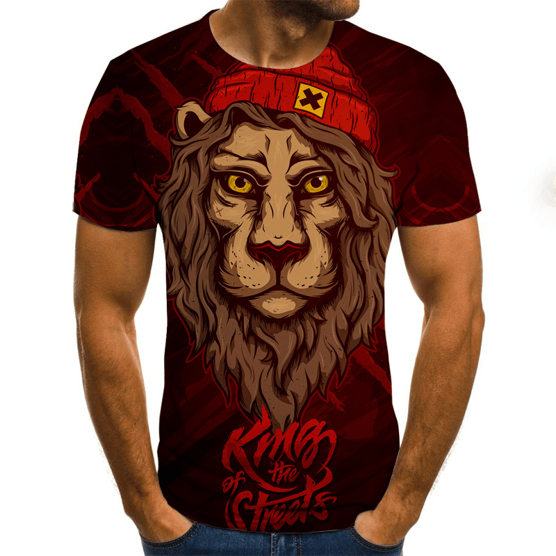 Rift Lion Digital Print Short Sleeve T-Shirt - MRSLM
