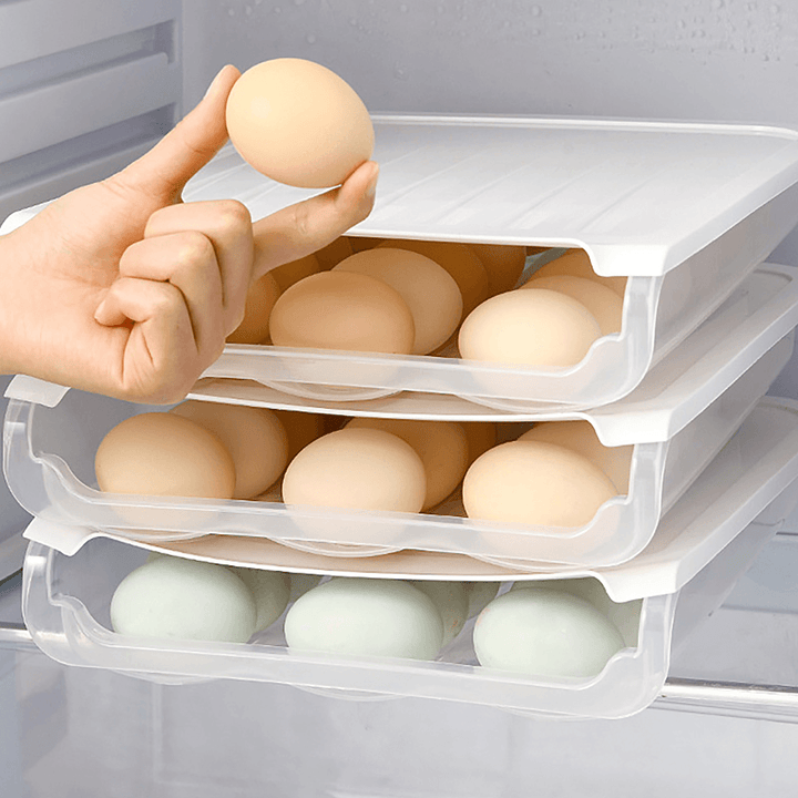 18 Grid Kitchen Egg Storage Eggs Holder Stackable Freezer Dust-Proof and Portable Egg Storage Container - MRSLM