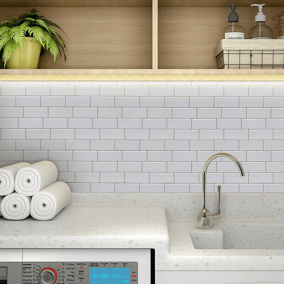 3D Self Adhesive Wall Tiles Pattern Wall Stickers Kitchen Bathroom Home Decoration - MRSLM
