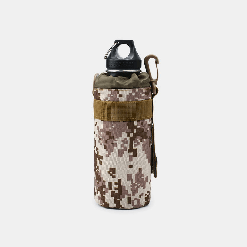 Men Nylon Camouflage Sport Outdoor Water Bottle Case Bag Waist Bag - MRSLM