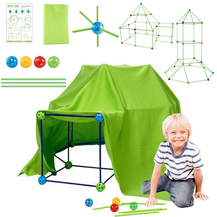 Ipree® Kids DIY Building Tent Creativity Intellectual Training Rockets Tunnels Tower Play Tent for Boys Girls Gift Outdoor Garden Home - MRSLM
