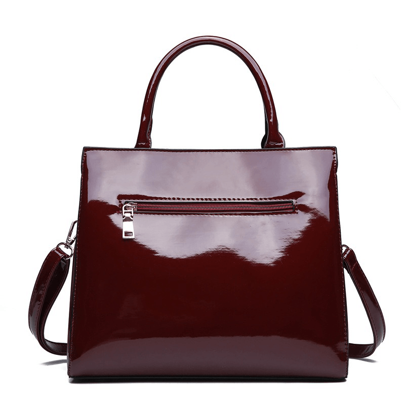 Women Fashion Portable Patent Leather Handbag - MRSLM