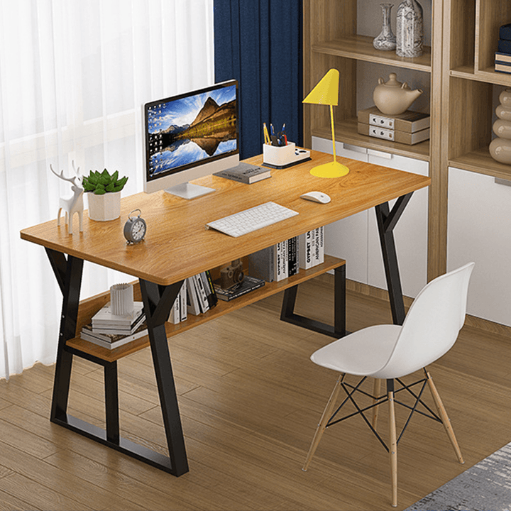 Desktop Computer Desk Simple Modern Desk Bookshelf All-In-One Creative Student Writing Desk Office Home Bedroom - MRSLM