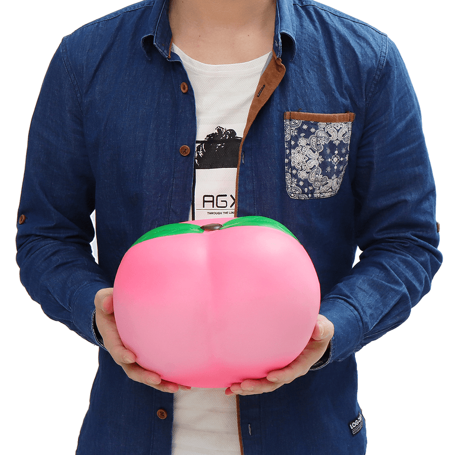 25Cm Huge Peach Squishy Jumbo 10" Soft Slow Rising Giant Fruit Toy Collection Gift - MRSLM