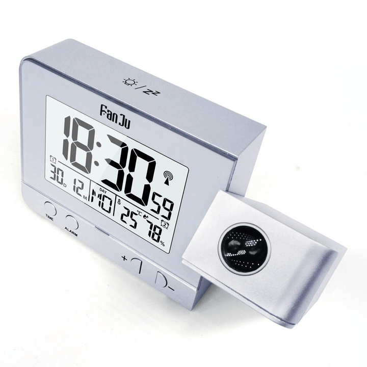 Fanju FJ3531 Projection Alarm Clock USB Charger Snooze Double Alarm Backlight Desk Clock - MRSLM