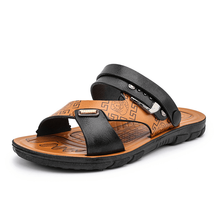 Men Two-Ways Opened Toe Breathable Slip Resistant Casual Outdoor Sandals - MRSLM