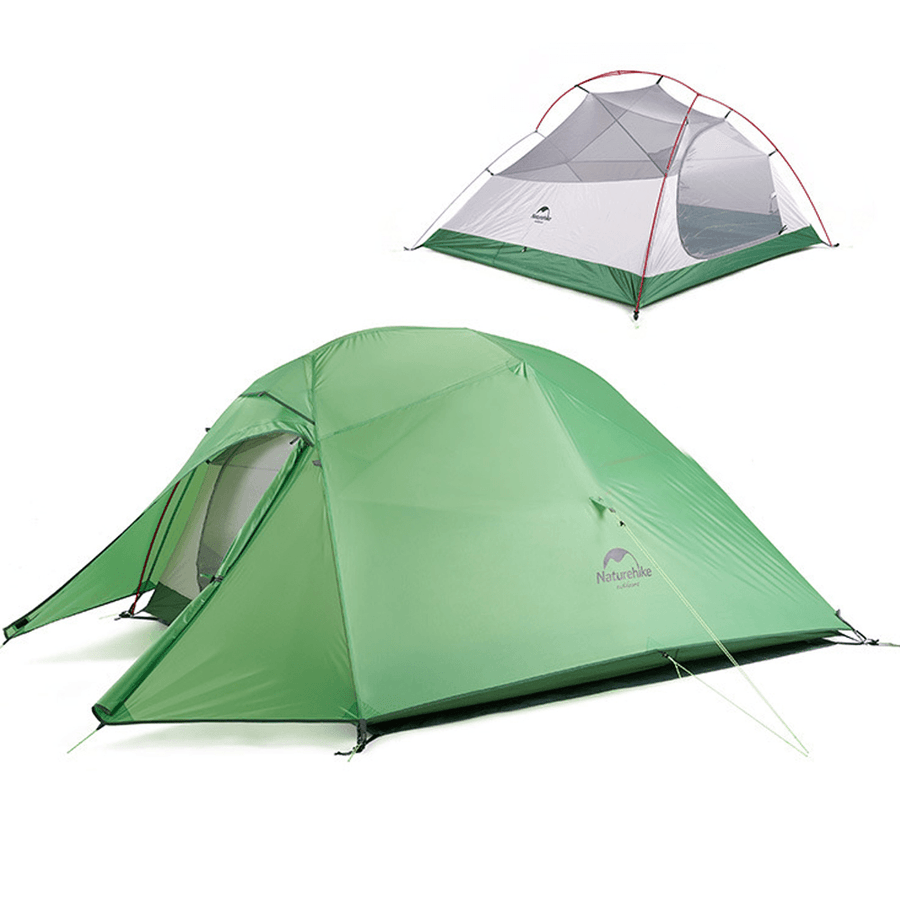 Naturehike Cloud-Up 2 People Lightweight Backpacking Tent 210T Ripstop 4 Season Dome Tent Double Layers PU 3000Mm Water Resistant with Footprint for Camping Hiking - MRSLM