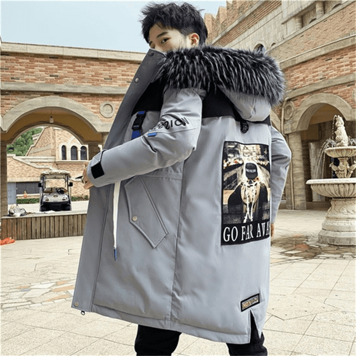 Men'S Mid-Length Padded Warm Padded Jacket - MRSLM