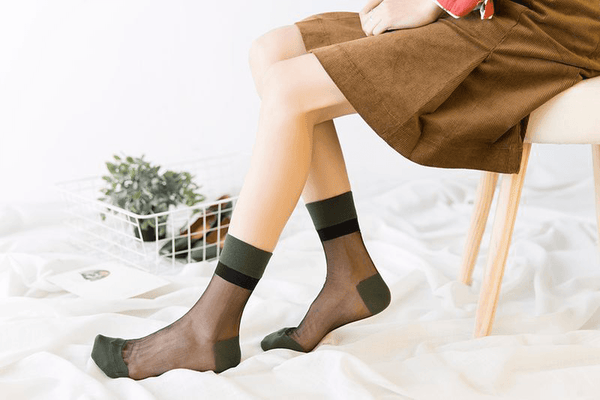 Women Girls Summer Sexy Glass Silk Breathable Socks Thin Transparent Ankle Socks - MRSLM