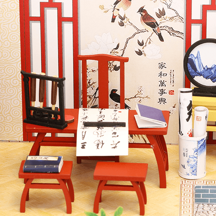 Hongda S921 DIY Cabin Ink Bamboon in Breezing Hand-Assembled Doll House Model Toy - MRSLM