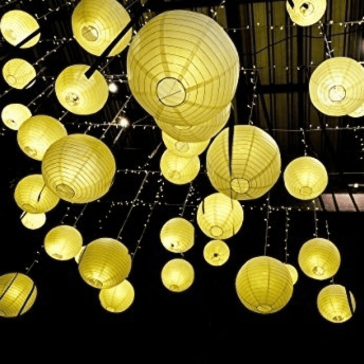 12/10/8/6 Inch 20Pcs White Paper Lanterns Chinese Japanese round Lampion for Wedding Party Decorations - MRSLM