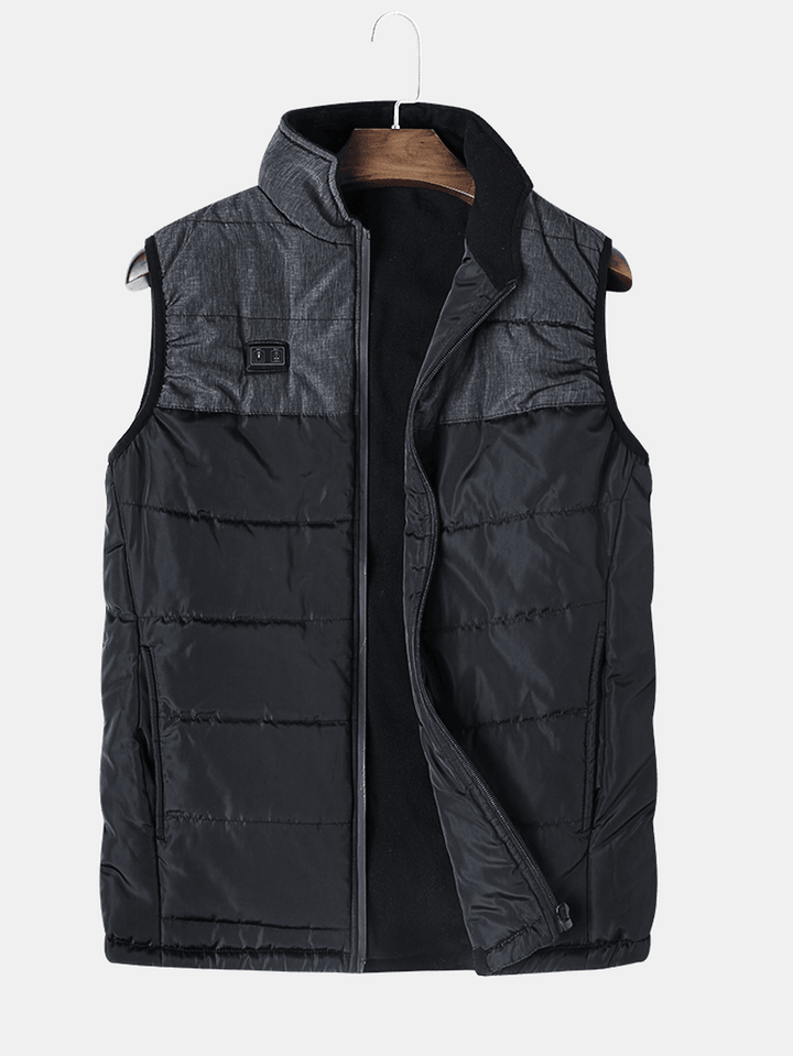 USB Electric Heated Thermal Fit Front Zipper down Vest - MRSLM