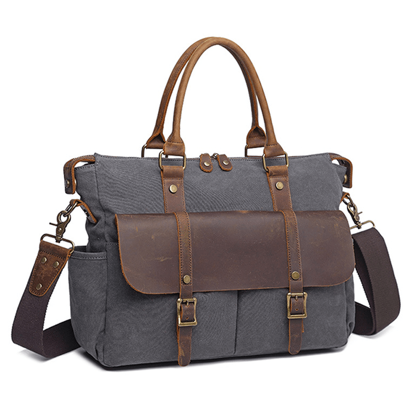 Men Outdoor Travel Handbag Vintage Crossbody Shoulder Bag Canvas Designer Bag - MRSLM