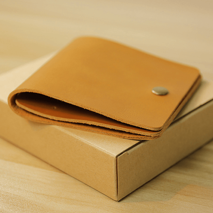 Vintage Genuine Leather Simple Mini Wallet Card Holder - MRSLM