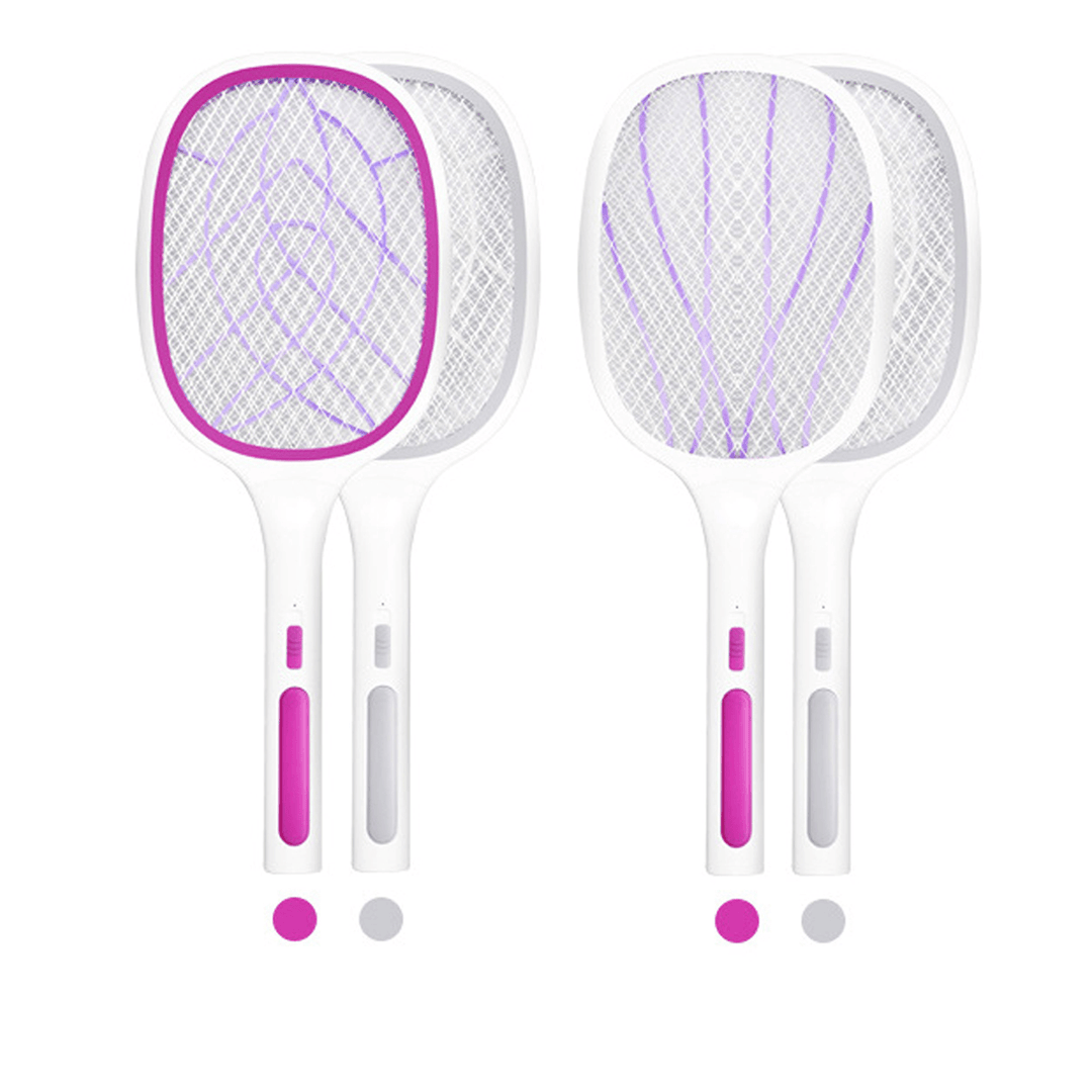 10/6LED Electric Flies Mosquito Swatter 3000V anti Mosquito Fly Bug Zapper Racket Rechargeable Summer Trap Flies - MRSLM