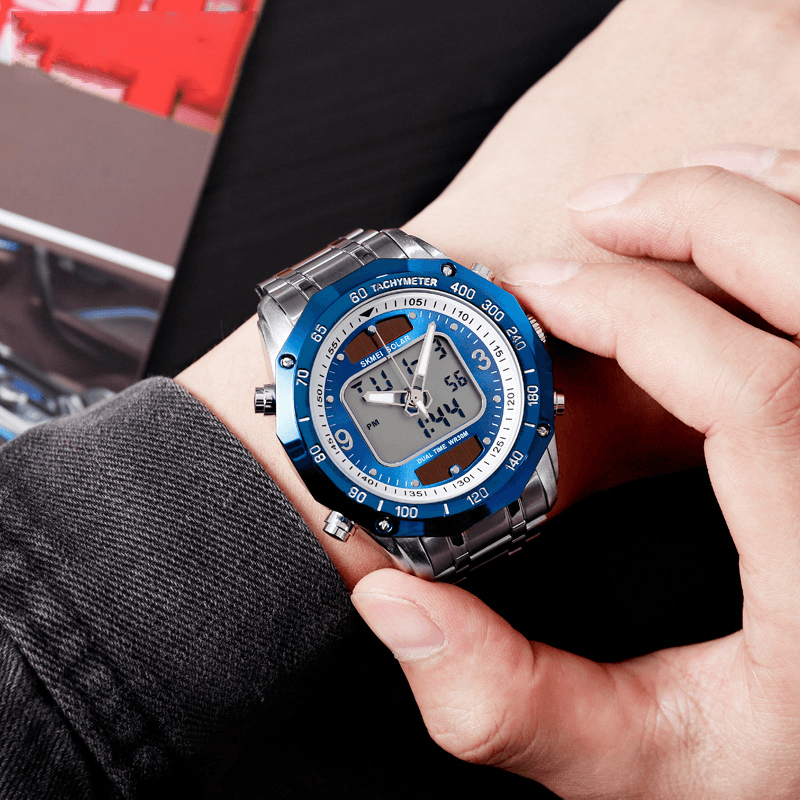 SKMEI 1493 Fashion Men Digital Quartz Watch 3ATM Waterproof Luminous Display Dual Display Watch - MRSLM
