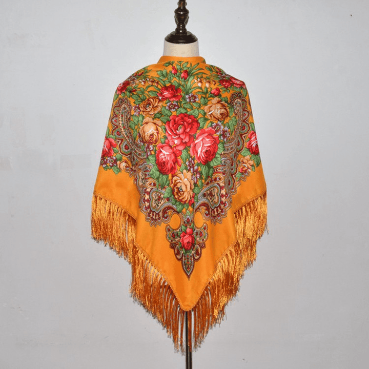 Autumn and Winter Russian Folk Style Cotton Scarf - MRSLM