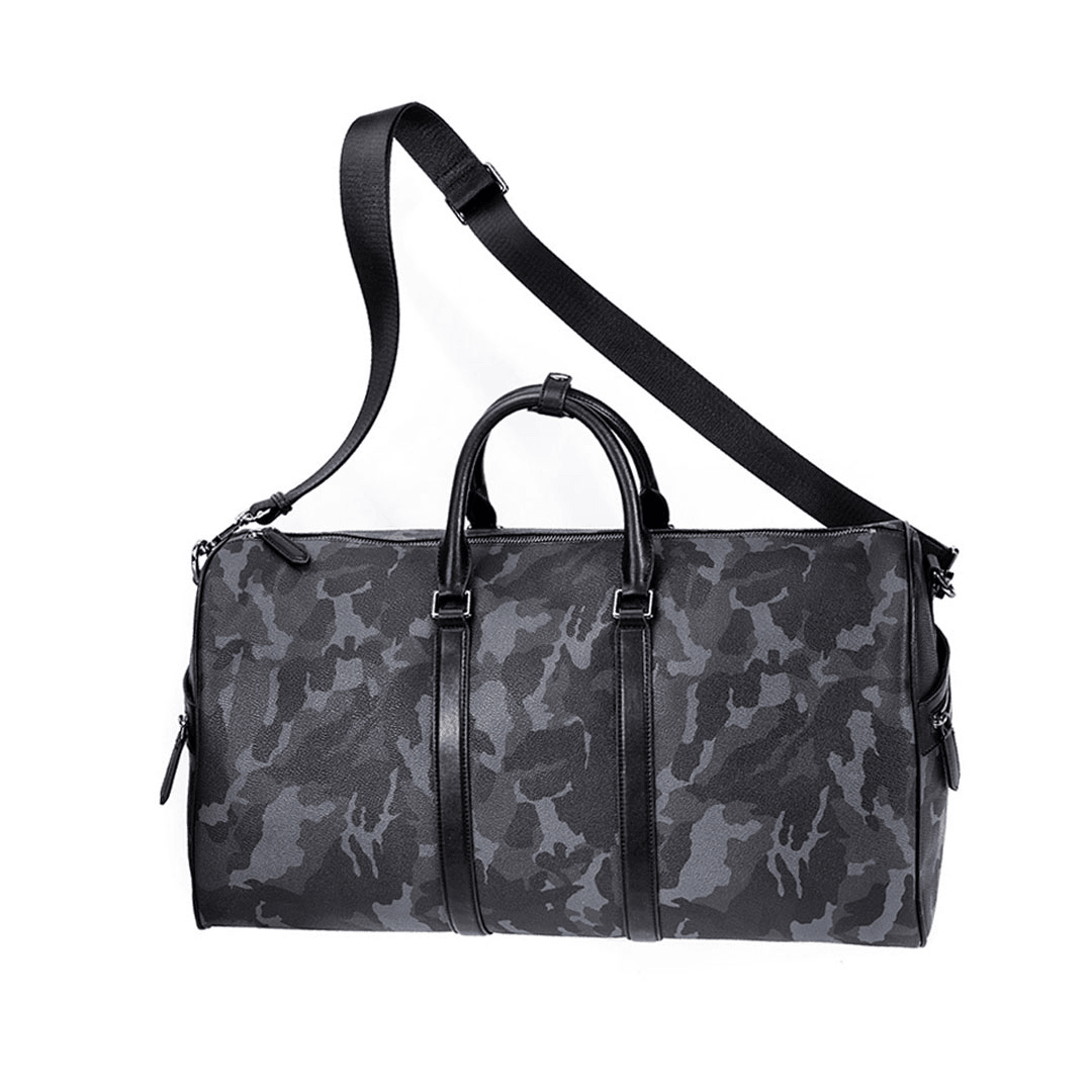 VLLICON 35L Large Capacity Sports Gym Fitness Handbag Outdoor Travel Leather Handbag Camouflage Shoulder Bag - MRSLM
